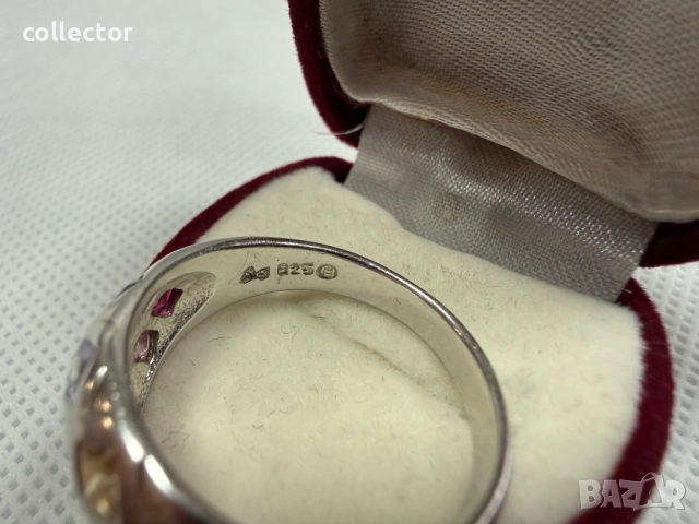 Сребърен пръстен с полускъпоценни камъни. №7765, снимка 9 - Пръстени - 52827876