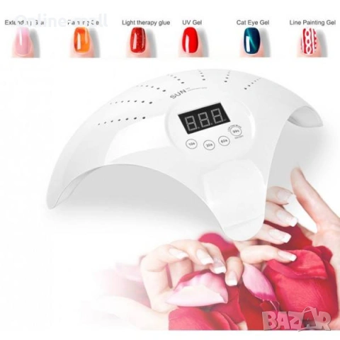 Професионална UV/LED Лампа за Маникюр 48W – За две ръце, с Вграден Вентилатор, Магнитно Дъно и 24 Ди, снимка 2 - Продукти за маникюр - 53244235