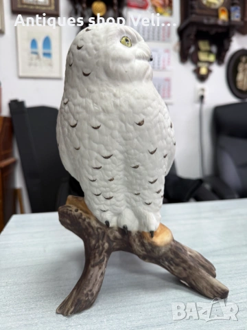Порцеланова фигура сова Royal Dux №7899, снимка 2 - Антикварни и старинни предмети - 53648583