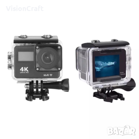Водоустойчива спортна екшън камера 4K Ultra HD, снимка 4 - Камери - 44942171