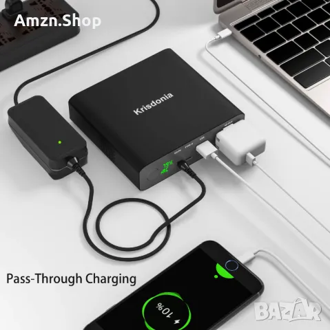 Krisdonia AC Power Bank Преносимо зарядно устройство 27000mAh 130W външна батерия за MacBook лаптоп , снимка 1 - Батерии за лаптопи - 47240155