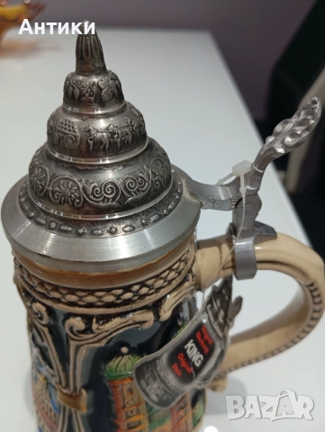 Стара халба със сертификат прекрасна за подарък, снимка 4 - Колекции - 52470382