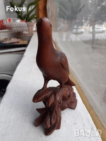 Стара красива дървена статуетка - пиленце - дърворезба, снимка 2 - Антикварни и старинни предмети - 53490446