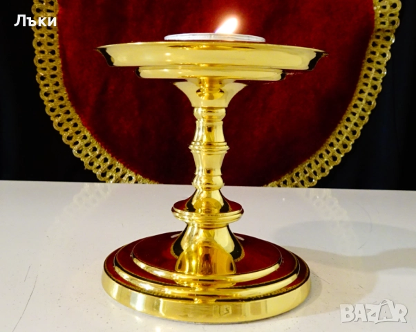 Позлатен бронзов свещник PartyLite модел Falmouth. , снимка 6 - Антикварни и старинни предмети - 52938962