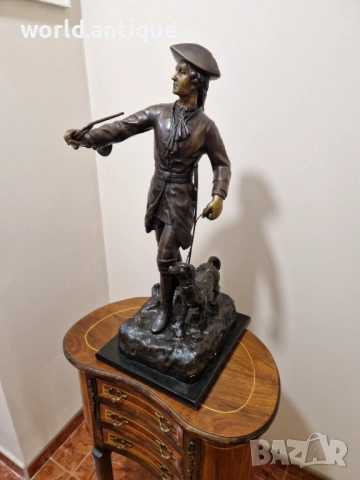 Превъзходна антикварна френска бронзова фигура статуетка пластика , снимка 4 - Статуетки - 53098078