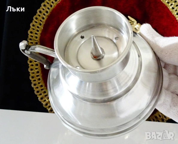 Калаен свещник с дръжка. , снимка 3 - Антикварни и старинни предмети - 52393774