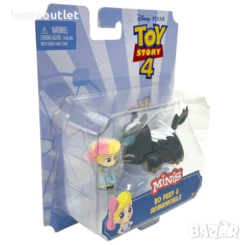 ПРОМОЦИЯ Mattel Disney Pixar Toy Story 4 – Bo Peep & Skunkmobile (Мини фигури), снимка 2 - Фигурки - 53707349