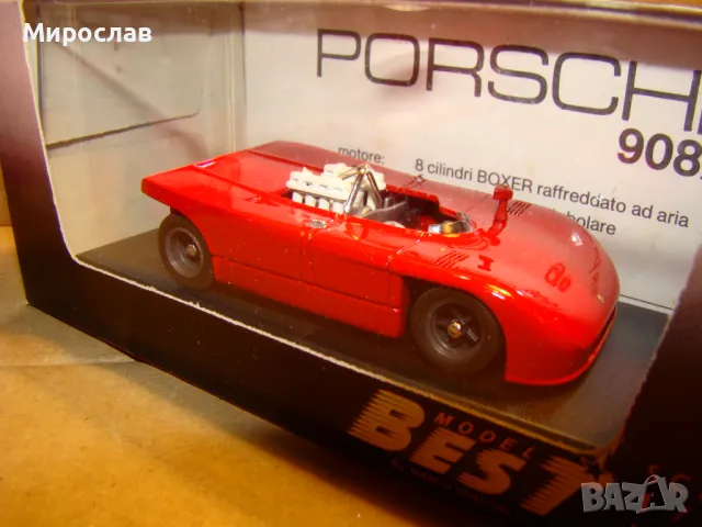 1:43 BEST MODEL PORSCHE 908/3 КОЛИЧКА ИГРАЧКА МОДЕЛ, снимка 3 - Колекции - 48749537