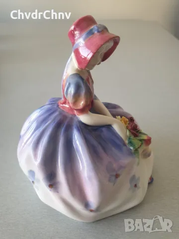 Колекционерска много стара английска порцеланова фигура Royal Doulton Monica/1931 статуетка 10см , снимка 2 - Колекции - 46957812