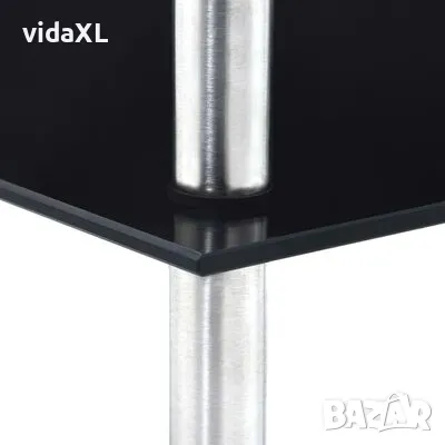 vidaXL Етажерка с 3 рафта, черна, 30x30x67 см, закалено стъкло（SKU:249519）, снимка 2 - Други - 48513956