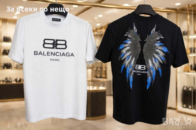 Balenciaga Мъжка Тениска👕Мъжка Блуза С Къс Ръкав - Различни Цветове Код Urban19, снимка 2 - Тениски - 53667372