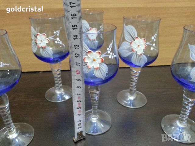 Ретро стъклени чаши Бохемия , снимка 4 - Антикварни и старинни предмети - 46336797