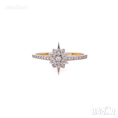 Златен дамски пръстен 1,45гр. размер:58 14кр. проба:585 модел:3496-2, снимка 1