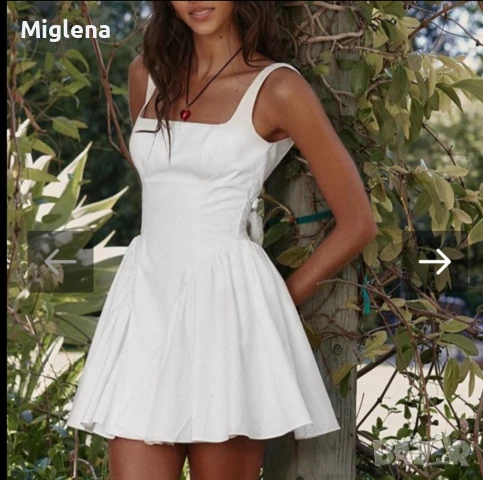 Кокетна бяла рокля , снимка 5 - Рокли - 50832144