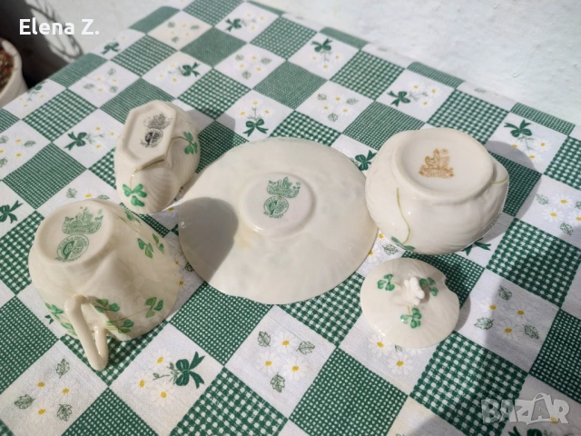Комплект ръчно изработени съдове Belleek Ирландия - 3, снимка 8 - Декорация за дома - 53656486