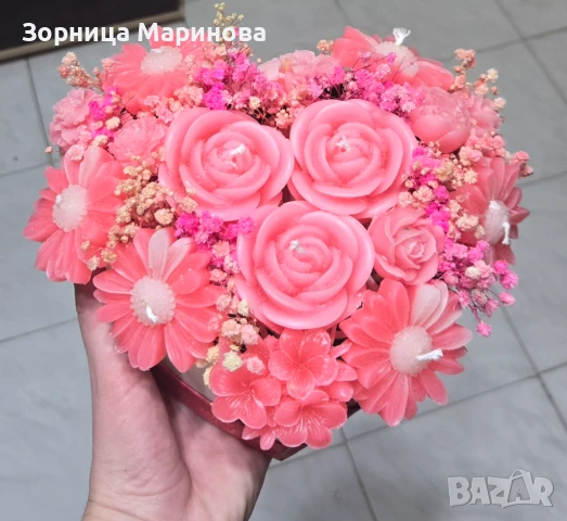 Ароматни букети от свещи, ръчна изработка , снимка 2 - Декорация за дома - 50538090