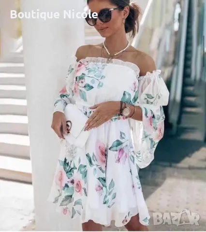 Феерични флорални рокли от шифон  , снимка 1
