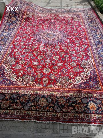 Ръчно тъкан вълнен персийски килим.Произход Иран., снимка 3 - Килими - 45493145