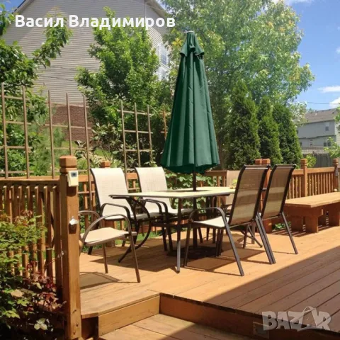 Градински ЧАДЪР С МАНИВЕЛА 230 см диаметър, снимка 4 - Градински мебели, декорация  - 50152767