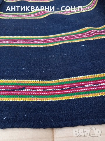 Стара Автентична Ръчно Тъкана Двустранна Черга Покривало За Легло 200см,/ 150см., снимка 3 - Антикварни и старинни предмети - 51738249