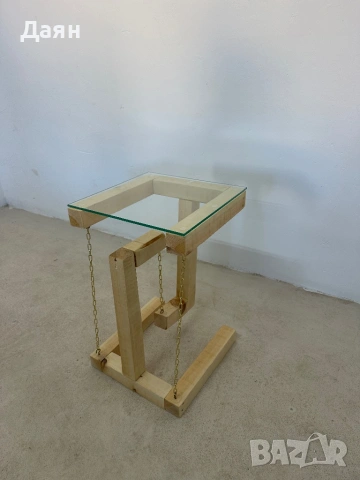 Масивна дървена “летяща” помощна маса / floating table, снимка 4 - Маси - 53782629