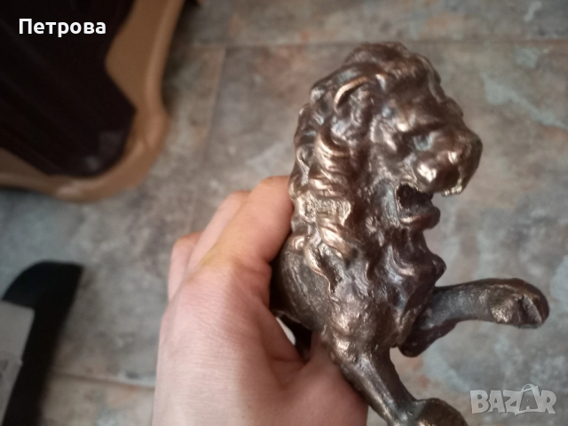 Масивна бронзова фигура с лъв , снимка 4 - Декорация за дома - 52029340