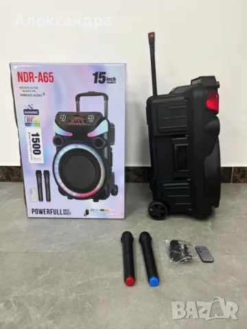 Караоке тонколона 15" Woofer NDR-A65, снимка 2 - Bluetooth тонколони - 49189772