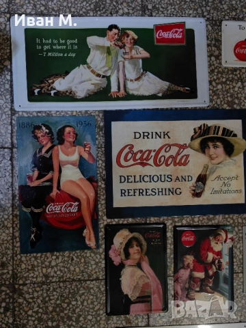 Лот 13 ламаринени табели на Coca-Cola , снимка 4 - Колекции - 52232848