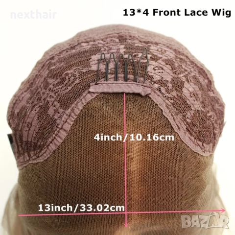 Омбре перука 13×4 с дантела - екстравагантен микс от червени и руси кичури, 90 см, снимка 7 - Аксесоари за коса - 52566967