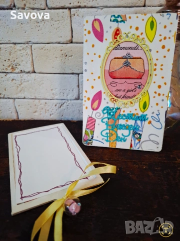 Дървена картичка плик за рожден ден "Diamonds", снимка 2 - Подаръци за рожден ден - 53905838