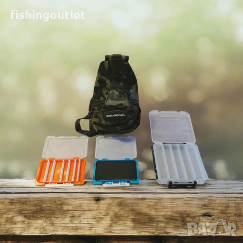 Рибарска чанта за спининг и мухарски риболов с включени 3 кутии. Daiwa, снимка 2 - Такъми - 52671278