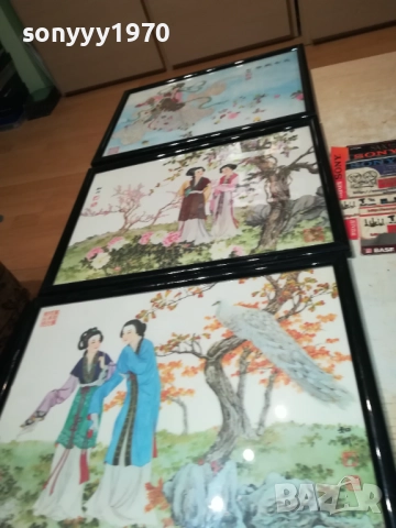 JAPAN X3-ЯПОНСКИ МОТИВИ-КАРТИНИ РАМКИ СТЪКЛО 0110251830, снимка 6 - Антикварни и старинни предмети - 51911155