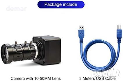 MOKOSE USB уеб камера 10-50 mm телеобектив с ръчно увеличение 4K/30fps, снимка 4 - Други - 45112427