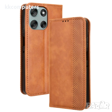 Кожен Калъф Портфейл за Motorola Moto G56 5G - Ретро дизайн, Магнитен, Стойка, Слот за Карти, Вкл. П, снимка 4 - Резервни части за телефони - 53510551