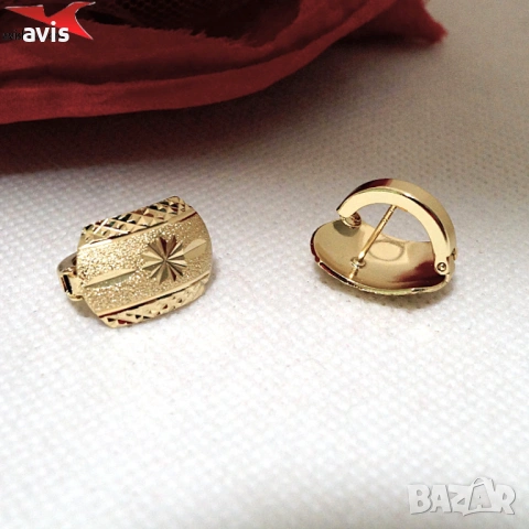 Обеци с 14К златно покритие 2141884, снимка 3 - Обеци - 53869243