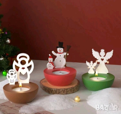 Комплект два молда за 4 вида коледни свещници , снимка 2 - Форми - 51846614