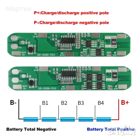 BMS БМС 5S 21V 5A за 18650 литиево-йонна батерия, снимка 2 - Друга електроника - 47222921