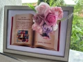 Букет сапунени рози в рамка, 3D  книга,3Д рамка с послание, снимка 3