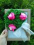 3 D букет в рамка със скандинавски мъх и сапунени рози , снимка 3