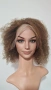 Къса естествена афро перука с обем - кафява с руси кичури | Lace Front 13x4, снимка 2