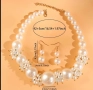 Дамски комплект колие с обеци перлени, снимка 4