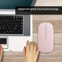 Bluetooth розова мишка, aкумулаторна безжична мишка, 1600 dPi, компактен дизайн, снимка 3