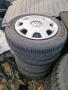 175/65/R13 железни джанти с гуми+тасове VW POlO и други, снимка 1