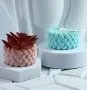 3D кръг кръгла плетена кашпа силиконов молд форма за свещ гипс , снимка 4