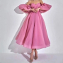  Вечерна рокля с А-линия,Розова-чисто ново, снимка 2
