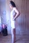 Бяла  рокля за спортни танци с ресни и кристали, снимка 6