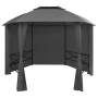 vidaXL Градинска шатра павилион със завеси, шестоъгълна, 360x265 см(SKU:44766, снимка 1 - Градински мебели, декорация  - 44956613