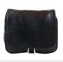 Черна стилна дамска чанта от естествена кожа с капак - Elis, снимка 3