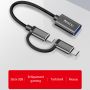 OTG кабелен адаптер 2в1- Type-C, Micro-USB към USB 3.0, Plug & Play, 5Gbps - черен, снимка 4