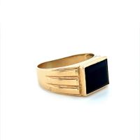 Златен мъжки пръстен 6,41гр. размер:61 14кр. проба:585 модел:23526-1, снимка 2 - Пръстени - 45408140